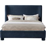 Meridian Queen Penny Navy Chenille Upholstered Bed