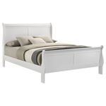 Louis Philippe White Sleigh Panel Bed 202441