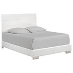 Felicity White High Gloss Wood Panel Bed 203501