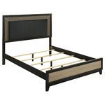 Valencia Black and Light Brown Wood Panel Bed 223041