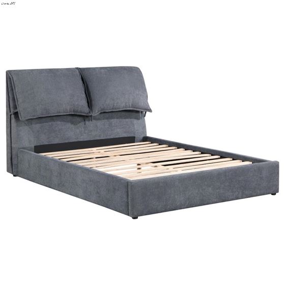 Laurel Grey Upholstered Pillow Back Headboard Platform Bed 306041