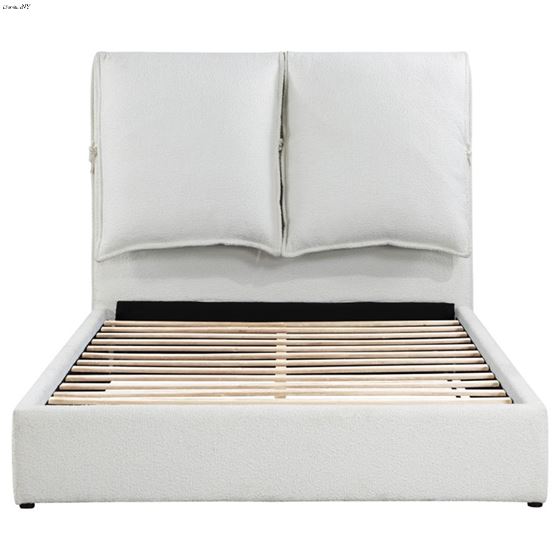 Gwendoline White Upholstered Pillow Back Headboard Platform Bed 306040