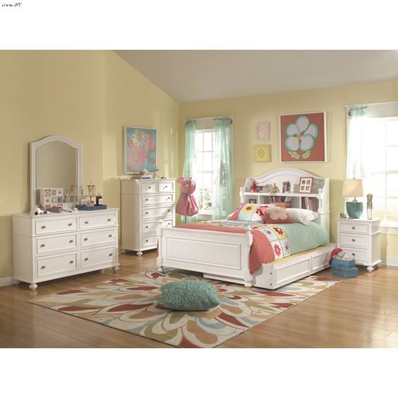 Madison Natural White Painted Solid Wood Bookcase Bedroom Collection