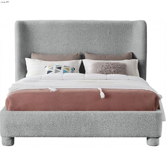 Penny Grey Boucle Queen Bed