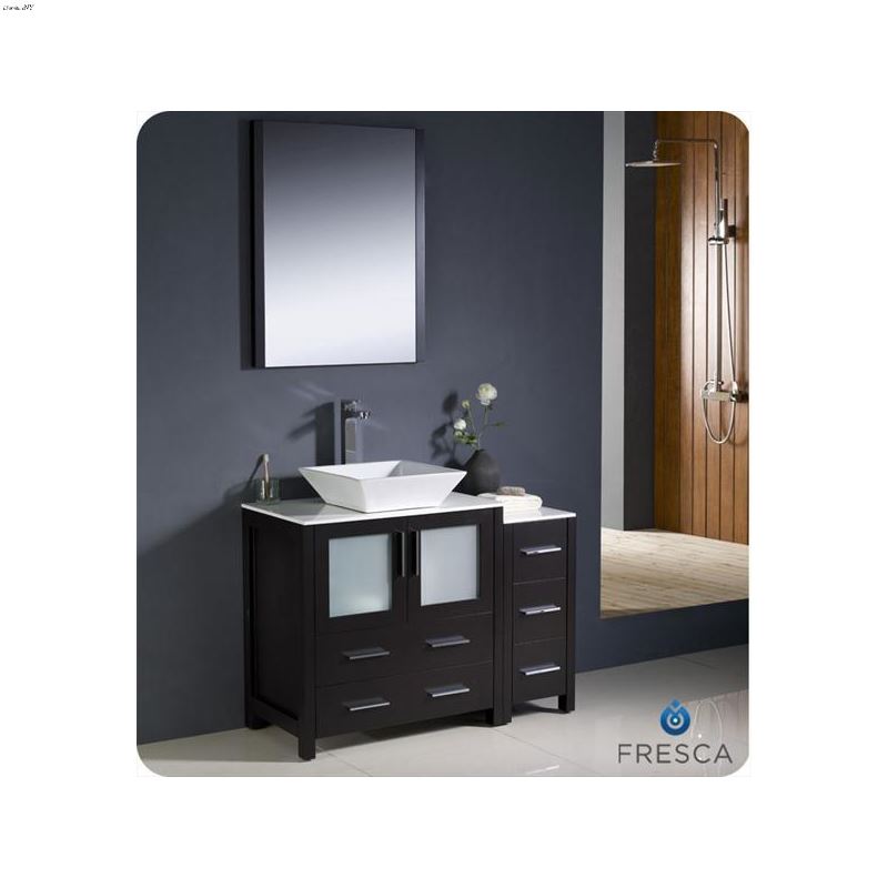 Fresca Torino 42" Espresso Modern Bathroom Vanity W/ Side Cabinet ...