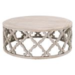 Clover Large Round Smoke Grey Elm Coffee Table By Orient Express