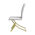 Chanel Upholstered Side Chair White And Gold 105171 side