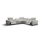 Picasso 6pc Silver Grey Leather Power Reclining Sectional
