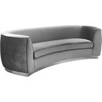 Julian Grey Velvet Chrome Trim Sofa Julian_Sofa_Grey/Chrome by Meridian Furniture