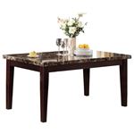 Teague Faux Marble and Espresso Dining Table 2544-64 by Homelegance