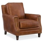 Exton Stationary Chair in Natchez Brown Leather SS387-01-087 By Hooker Furniture