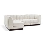 Quinn 101 inch 4pc Cream Chenille Fabric Sectional By Meridian Furniture