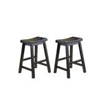 Saddleback Black Sand Through Finish 24 Inch Counter Stool 5302BK-24 by Homelegance