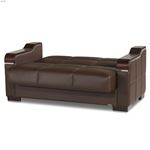 Uptown Brown Leatherette Loveseat-3