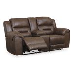 Stoneland Chocolate Reclining Loveseat with Console 39904 By Ashley Signature Design