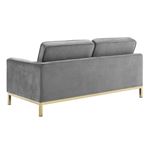 Loft Modern Grey Velvet and Gold Legs Tufted Love Seat EEI-3390-GLD-GRY by Modway 3