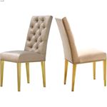 Capri Beige Upholstered Tufted Velvet Dining Chair