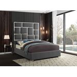 Milan Grey Queen Faux Leather Upholstered Bed-3