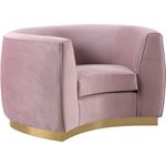 Julian Pink Velvet Gold Trim Chair Julian_Chair_Pink/Gold by Meridian Furniture