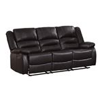 Jarita Brown Faux Leather Reclining Sofa 8329BRW-3 By Homelegance