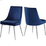 Karina Navy Upholstered Velvet Dining Chair - Chro