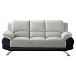 Modern 117 Two Tone Grey and Black Leather Sofa By BH Designs