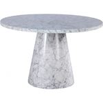 Omni 48 Inch Round White Faux Marble Dining Table By Meridian Furniture