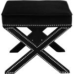 Nixon Black Velvet Upholstered Ottoman/Bench - 3