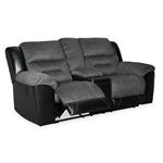 Earhart Slate Fabric Reclining Loveseat with Console 29102 By Ashley Signature Design