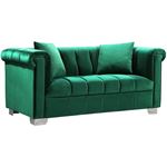 Kayla Green Velvet Tufted Love Seat Kayla_Loveseat_Green by Meridian Furniture