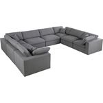 Serene 8pc A Grey Linen Deluxe Cloud Modular Sectional By Meridian Furniture