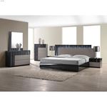 Roma Modern Black and Gray Lacquer Bed-3