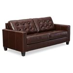 Altonbury Tufted Walnut Leather Queen Sofa Bed 87504 By Ashley Signature Design