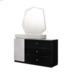 Turin Modern Black and Grey 3 Drawer Dresser and Mirror by JM Furniture