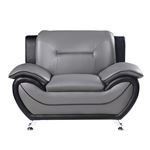 Matteo Modern Grey and Black Leatherette Chair 9419 By Homelegance