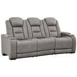 The Man-Den Grey Leather Power Reclining Sofa U8530515 By Ashley Signature Design