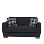 Barato Black Upholstered Convertible Loveseat with Storage By Ottomanson