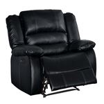 Jarita Black Faux Leather Reclining Chair 8329BLK-1 By Homelegance