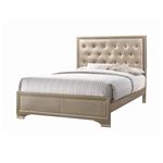 Beaumont Champagne Upholstered Tufted Queen Bed 205291Q By Coaster