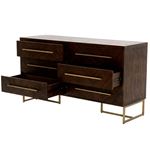 Mosaic 6 Drawer Double Dresser in Rustic Java Open
