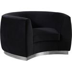Julian Black Velvet Chrome Trim Chair Julian_Chair_Black/Chrome by Meridian Furniture