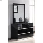Lucca Black Modern 6 Drawer Dresser and Mirror-3