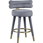 Fitzroy Grey Velvet Counter Stool - Set of 2 By Meridian Furniture
