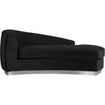 Julian Black Velvet Upholstered Chaise - Chrome Ba