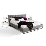Gemma Modern Grey Leatherette Bed- 2