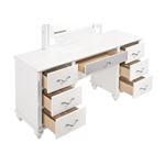 Barzini White 7 Drawer Vanity Desk with Lighted-3