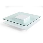 Emulsion Modern White Glass Coffee Table 1