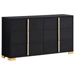 Marceline Black 6 Drawer Dresser 222833 By Coaster