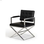 Spielberg Modern Black Leatherette Dining Chair