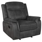 Lawrence Charcoal Fabric Glider Recliner Chair 603506 By Coaster